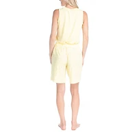 Muk Luks Womens Round Neck Short Sleeve 4-pc. Pajama Set