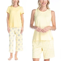 Muk Luks Womens 4-pc. Pajama Set