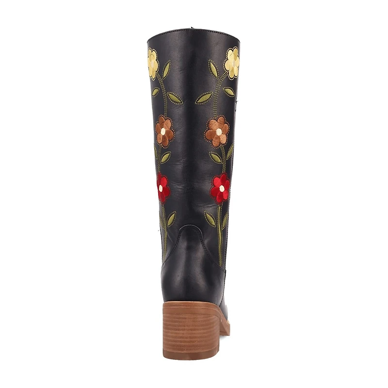 Dingo Womens Bloom Leather Boot Block Heel Cowboy Boots
