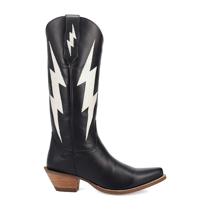 Dingo Womens Thunderbolt Leather Boot Block Heel Cowboy Boots