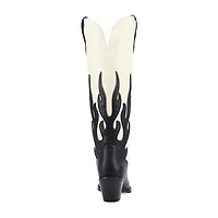 Dingo Womens Burnin' Love Leather Boot Block Heel Cowboy Boots