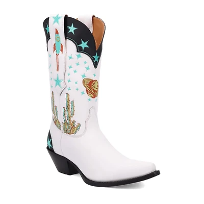 Dingo Womens Space Cowgirl Leather Boot Block Heel Cowboy Boots