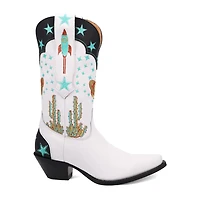 Dingo Womens Space Cowgirl Leather Boot Block Heel Cowboy Boots