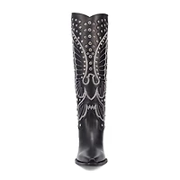 Dingo Womens Diamonds Forever Leather Boot Block Heel Cowboy Boots