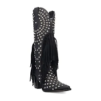 Dingo Womens Show Pony Leather Boot Block Heel Cowboy Boots