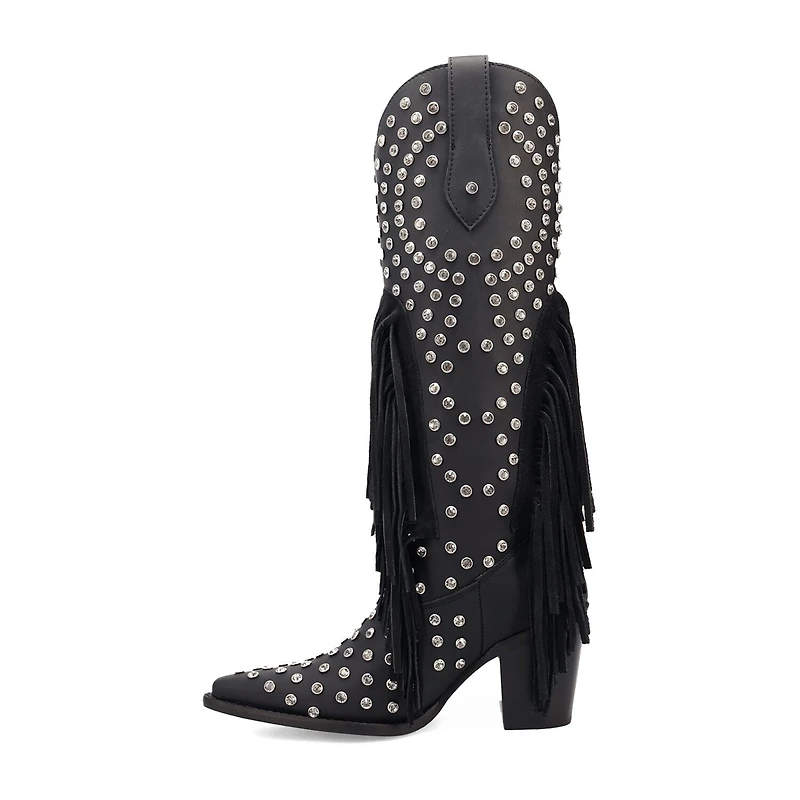 Dingo Womens Show Pony Leather Boot Block Heel Cowboy Boots