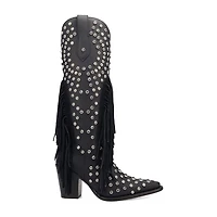 Dingo Womens Show Pony Leather Boot Block Heel Cowboy Boots