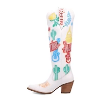 Dingo Womens Austin Leather Boot Block Heel Cowboy Boots