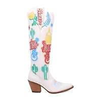 Dingo Womens Austin Leather Boot Block Heel Cowboy Boots