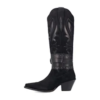 Dingo Womens Buck Wild Suede Leather Boot Block Heel Cowboy Boots