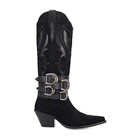 Dingo Womens Buck Wild Suede Leather Boot Block Heel Cowboy Boots