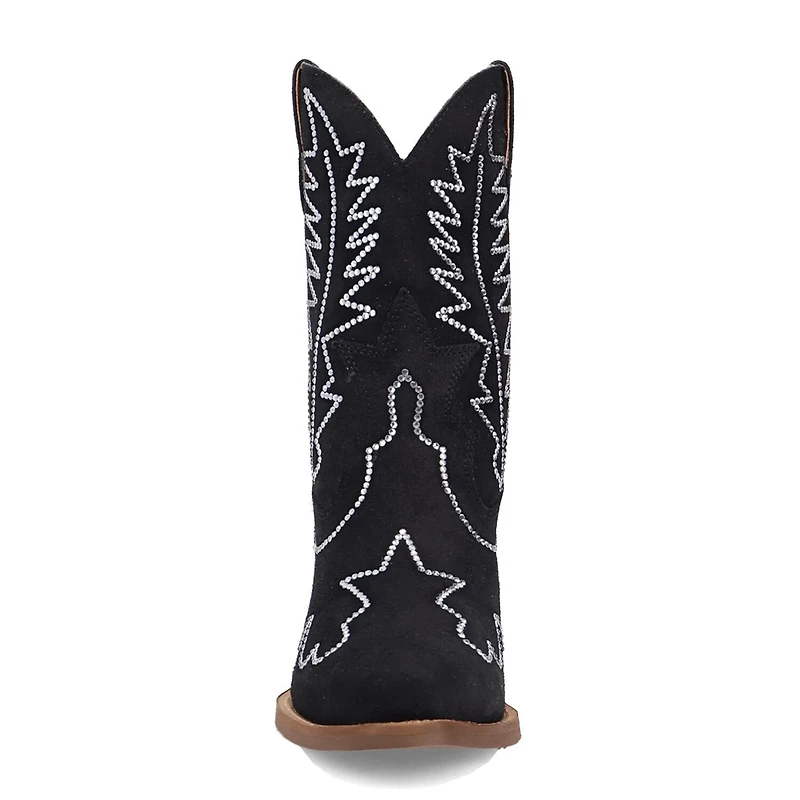 Dingo Womens Tiny Pony Suede Leather Bootie Block Heel Cowboy Boots