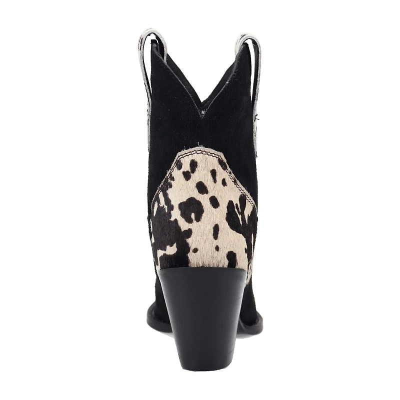 Dingo Womens Texas Charm Suede Leather Bootie Block Heel Cowboy Boots