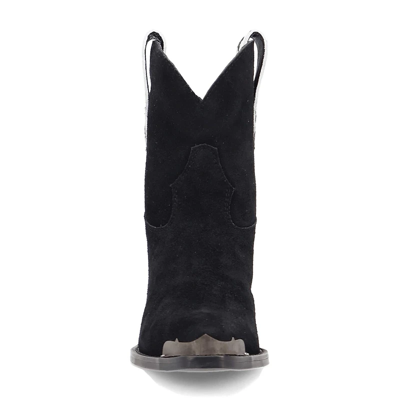 Dingo Womens Texas Charm Suede Leather Bootie Block Heel Cowboy Boots
