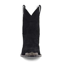 Dingo Womens Texas Charm Suede Leather Bootie Block Heel Cowboy Boots