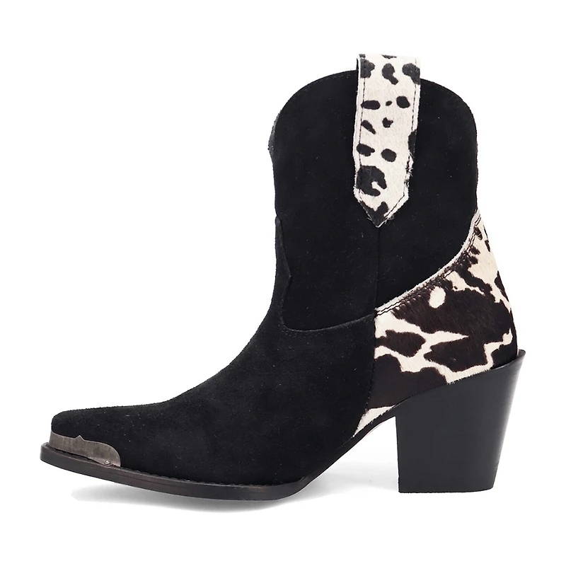 Dingo Womens Texas Charm Suede Leather Bootie Block Heel Cowboy Boots