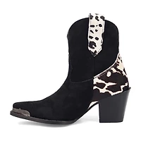 Dingo Womens Texas Charm Suede Leather Bootie Block Heel Cowboy Boots
