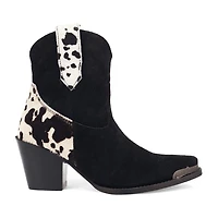 Dingo Womens Texas Charm Suede Leather Bootie Block Heel Cowboy Boots