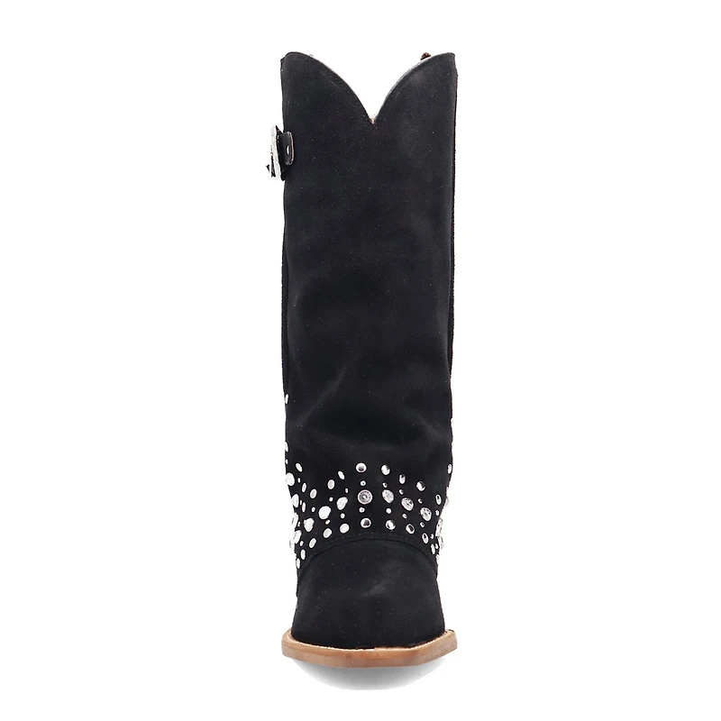 Dingo Womens Howdy Honey Suede Leather Boot Block Heel Cowboy Boots