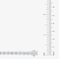 F / Vs2) Womens CT. T.W. Lab Grown White Diamond 10K Gold Inch Tennis Bracelet