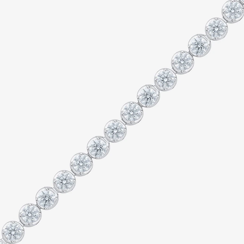 F / Vs2) Womens CT. T.W. Lab Grown White Diamond 10K Gold Inch Tennis Bracelet