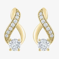 (F / Vs2) Womens 1 CT. T.W. Lab Grown White Diamond 10K Gold Drop Earrings