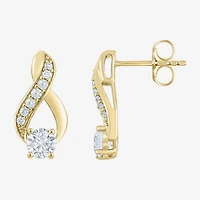 (F / Vs2) Womens 1 CT. T.W. Lab Grown White Diamond 10K Gold Drop Earrings
