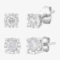 1 CT. T.W. Lab-Grown Diamond Sterling Silver Round Earring Set