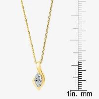 ( F/SI1 ) 3/8 CT. T.W. Lab-Grown Diamond 14K Gold Over Silver 18 Inch Marquise Pendant Necklace