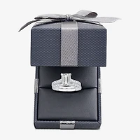 (H-I / SI1-SI2) Signature By Modern Bride Womens 3 CT. T.W. Lab Grown White Diamond 14K Gold Emerald Bridal Set