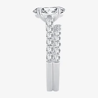 (H-I / SI1-SI2) Signature By Modern Bride Womens 3 CT. T.W. Lab Grown White Diamond 14K Gold Oval Bridal Set