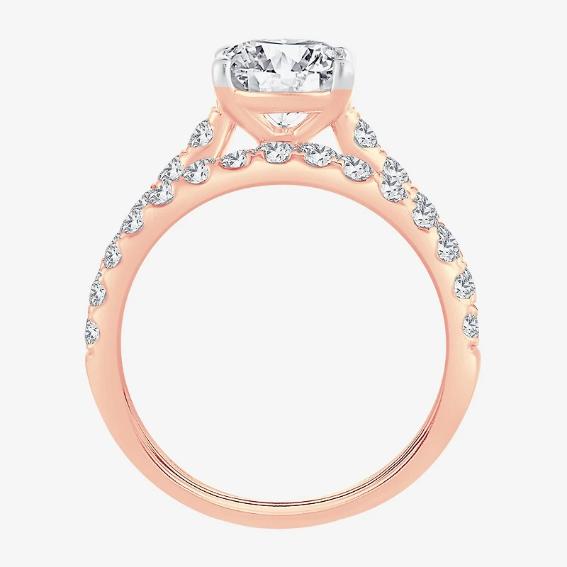 (H-I / SI1-SI2) Signature By Modern Bride Womens 3 CT. T.W. Lab Grown White Diamond 14K Gold Oval Bridal Set