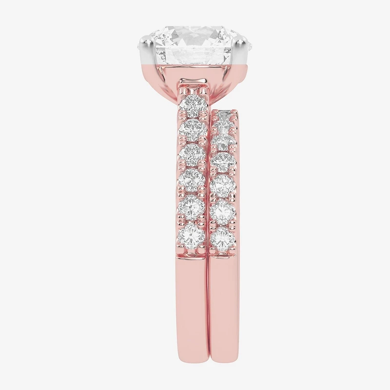 Signature By Modern Bride (G-H / Vs2-Si1) Womens 5 CT. T.W. Lab Grown White Diamond 14K Gold Round Bridal Set
