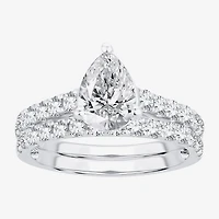 (H-I / SI1-SI2) Signature By Modern Bride Womens 2 1/2 CT. TW. Lab Grown White Diamond 14K Gold Pear Bridal Set