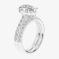 Signature By Modern Bride (G-H / Si1-Si2) Womens 4 CT. T.W. Lab Grown White Diamond 14K Gold Oval Side Stone Bridal Set