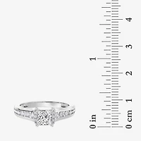 F / Vs2) Womens / CT. T.W. Lab Grown White Diamond 10K Gold Side Stone Engagement Ring