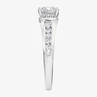 F / Vs2) Womens / CT. T.W. Lab Grown White Diamond 10K Gold Side Stone Engagement Ring