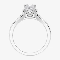 F / Vs2) Womens / CT. T.W. Lab Grown White Diamond 10K Gold Side Stone Engagement Ring
