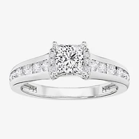 F / Vs2) Womens / CT. T.W. Lab Grown White Diamond 10K Gold Side Stone Engagement Ring