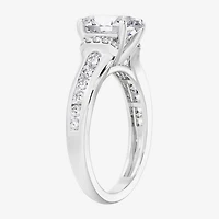 (F / Vs2) Womens 6 CT. T.W. Lab Grown White Diamond Platinum Oval Side Stone Engagement Ring
