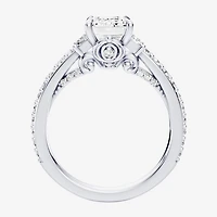 Enchanted Disney Fine Jewelry Cinderella (F / Si1) Womens 2 5/8 Ct. T.W. Lab Grown White Diamond 10K Gold Princess Side Stone Engagement Ring
