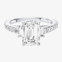 Enchanted Disney Fine Jewelry Cinderella (F / Si1) Womens 2 5/8 Ct. T.W. Lab Grown White Diamond 10K Gold Princess Side Stone Engagement Ring