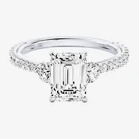 Enchanted Disney Fine Jewelry Aurora (F / Si1) Womens 2 1/5 CT. T.W. Lab Grown White Diamond 10K Gold Princess Sleeping Beauty Side Stone Engagement Ring