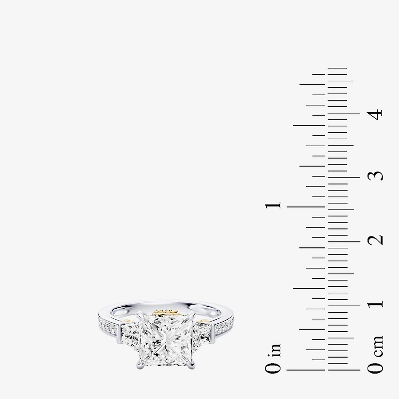 Enchanted Disney Fine Jewelry Belle (F / Si1) Womens 2 5/8 Ct. T.W. Lab Grown White Diamond 10K Gold Beauty and the Beast Princess Side Stone Engagement Ring