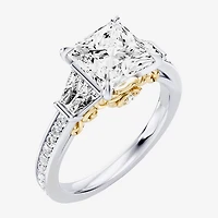 Enchanted Disney Fine Jewelry Belle (F / Si1) Womens 2 5/8 Ct. T.W. Lab Grown White Diamond 10K Gold Beauty and the Beast Princess Side Stone Engagement Ring