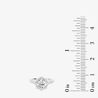 Enchanted Disney Fine Jewelry Ariel (F / Si1) Womens 2 1/3 CT. T.W. Lab Grown White Diamond 10K Gold Princess The Little Mermaid Side Stone Halo Engagement Ring