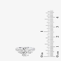 Enchanted Disney Fine Jewelry Ariel (F / Si1) Womens 3 3/8 Ct. T.W. Lab Grown White Diamond 10K Gold Princess The Little Mermaid Side Stone Engagement Ring