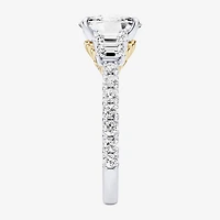 Enchanted Disney Fine Jewelry Ariel (F / Si1) Womens 3 3/8 Ct. T.W. Lab Grown White Diamond 10K Gold Princess The Little Mermaid Side Stone Engagement Ring