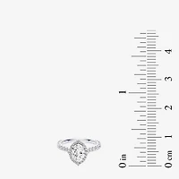 Enchanted Disney Fine Jewelry Cinderella (F / Si1) Womens 2 1/2 CT. T.W. Lab Grown White Diamond 10K Gold Princess Side Stone Halo Engagement Ring