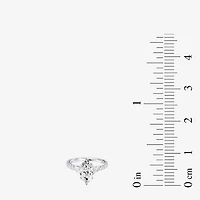 Enchanted Disney Fine Jewelry Belle (F / Si1) Womens 2 1/3 CT. T.W. Lab Grown White Diamond 10K Gold Marquise Beauty and the Beast Princess Side Stone Engagement Ring